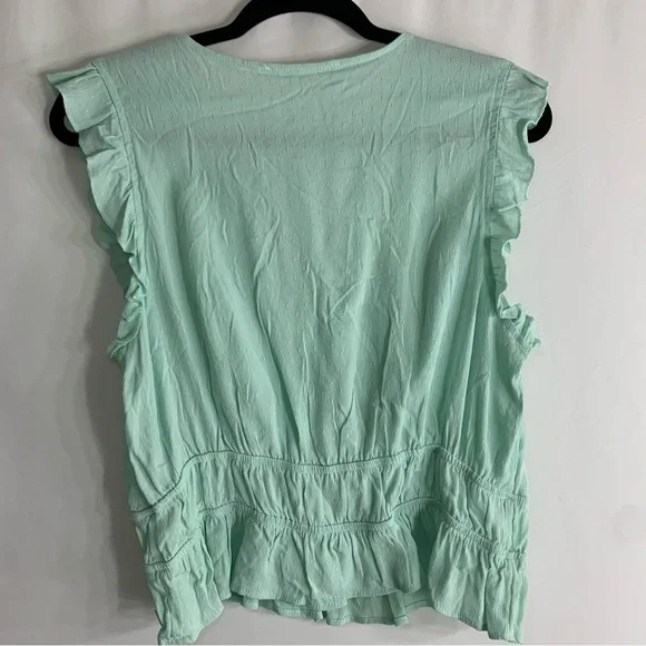 NWoT Hippie Rose Mint Green Sleeveless Ruffle V Neck Top, Size XL - Picture 9 of 9
